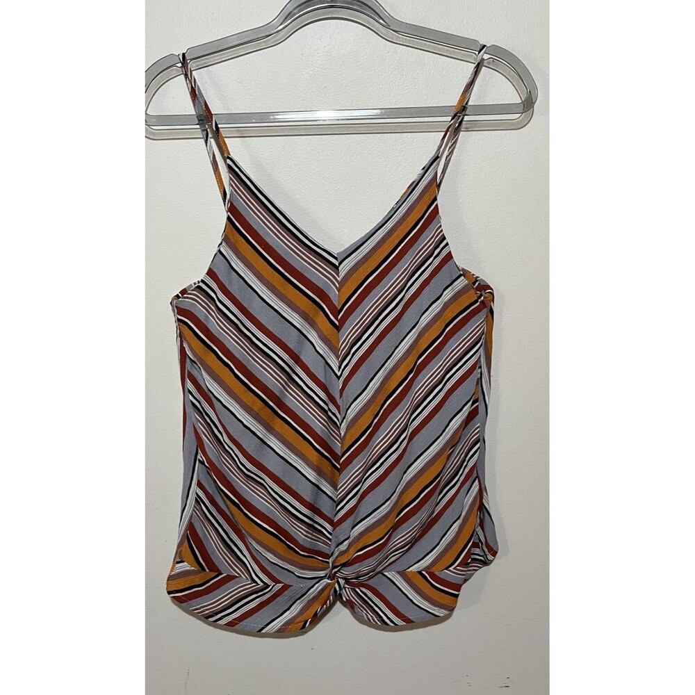 Daytrip Strappy Tank Medium Chevron Stripes Knotted Waist Spaghetti Straps